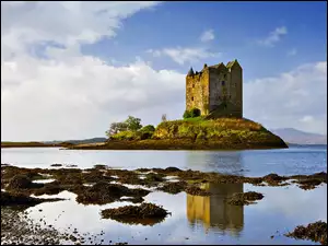 Morze, Szkocja, Zamek, Wyspa, Stalker