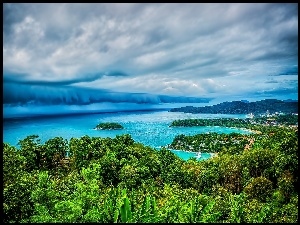 Morze, Wybrzeże, Chmury, Tajlandia