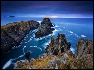 Skały, Irlandia Północna, Morze, Wybrzeże, Klify, Donegal