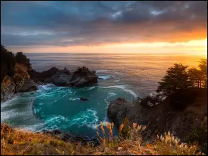 Morze, Kalifornia, Zatoka, Zachód Słońca