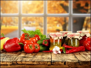 Przetwory, Czosnek, Papryka, Pomidory