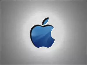 Logo, 3D, Apple, Niebieskie