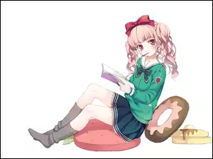 Dziewczyna, Anime, Jedzenie, Książka