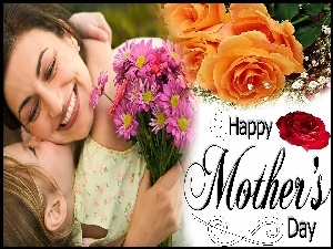 Dzień, Życzenia, Matki, Kwiaty