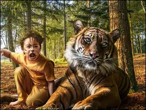 Las, Chłopczyk, Tygrys