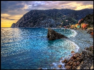 Wybrzeże, Wschód, Cinque, Słońca, Terra, Włoch