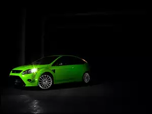 Zielony, Samochód, Ford, Focus