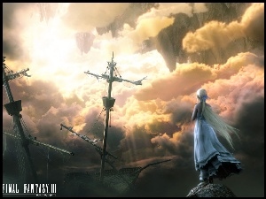 Final Fantasy III, Chmury, Kobieta, Żaglowce