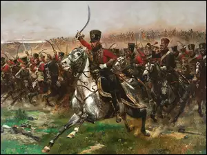 Konie, Malarstwo, Jean Baptiste Édouard Detaille, Obraz, Bitwa