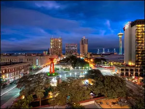 Miasta, Teksas, Nocna, San Antonio, Panorama