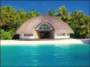 Budowla, Basen, Tropiki, Palmy, Malediwy, Hotel