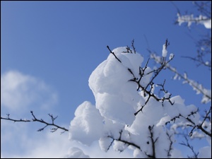 Błękit, Śnieg, Chmurka