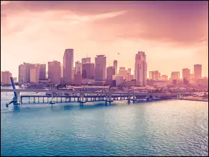 Ocean, Stany Zjednoczone, Miasto, Miami, Most