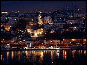 Serbia, Miasto, Belgrad, Noc