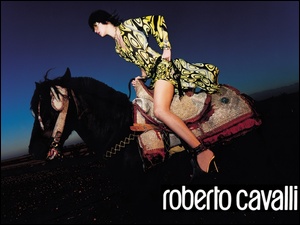 Roberto Cavalli, sukienka, kobieta, koń