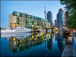 Rzeka, Toronto, Port, Zdjęcie miasta, Jacht
