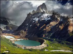Jezioro, Argentyna, Góry, Patagonia, Andy