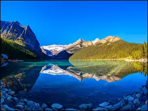 Kanada, Dom, Jezioro Louise, Odbicie, Alberta, Góry