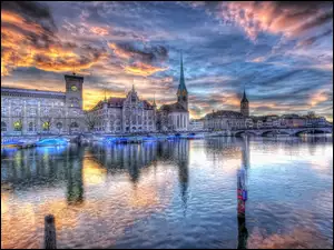 Miasto, Most, Zurych, Szwajcaria, Rzeka