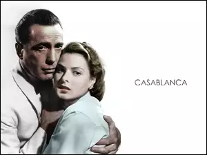 tło, Casablanca, Ingrid Bergman, Humphrey Bogart, białe
