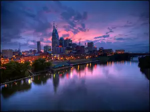Nashville, Rzeka, Miasto, Nocą