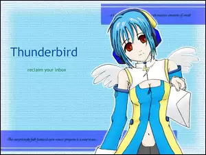 dziewczyna, Thunderbird, koperta, manga, grafika