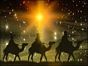 Grafika, Trzech Króli, Boże Narodzenie, Gwiazda, Święta