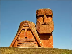 Dwa Posągi, Azerbejdżan, Niebo, Trawa