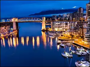 Most, Kanada, Miasto, Vancouver, Nocą