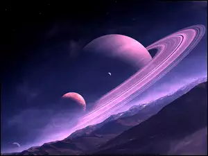 Kosmos, Fantasy, Planeta, Saturn