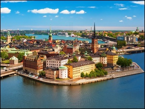 Sztokholm, Z lotu ptaka, Szwecja, Panorama