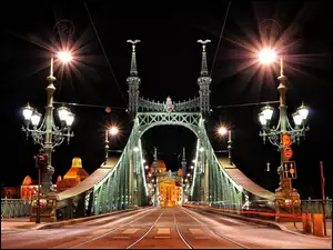 Węgry, Most, Noc, Światła, Budapeszt