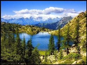 Góry, Szwajcaria, Jezioro, Bianco