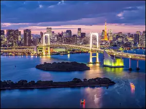 Miasto, Japonia, Most, Tokio, Rzeka
