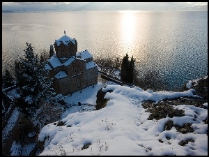 Macedonia, Zima, Kościół, Jezioro