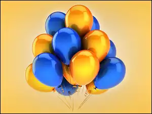 Balony, Żółte, Niebieskie