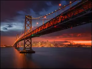 San Francisco, Most, Golden Gate, Noc