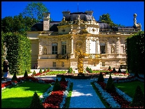 Niemcy, Piękny, Ogród, Zamek Linderhof, Bawaria