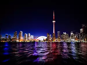 Drapacze, Nocą, Chmur, Toronto