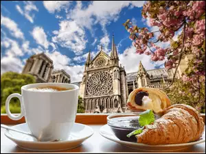 Kawa, Katedra, Śniadanie, Notre Dame, Rogalik