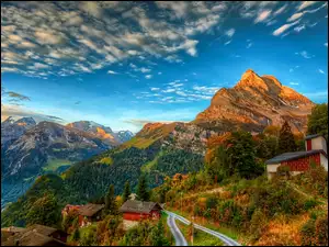 Domy, Szwajcaria, Droga, Góry Alpy