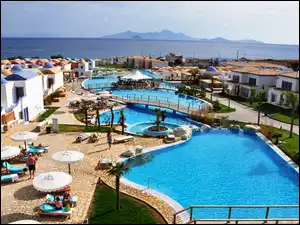Hotel, Grecja, Baseny, Morze