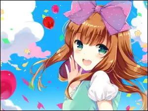 Anime, Dziewczyna, Balony