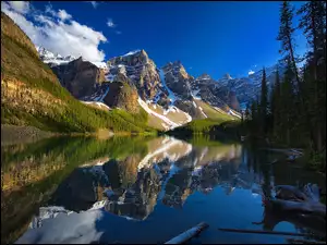Alberta, Dolina Dziesięciu Szczytów, Jezioro Moraine, Odbicie, Banff National Park, Kanada
