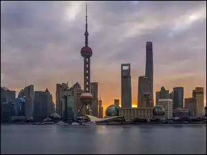 Rzeka, Wieżowce, Huangpu, Bund