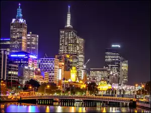 Australia, Noc, Melbourne, Miasto