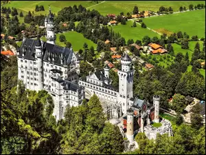 Zamek, Niemcy, Neuschwanstein, Panorama