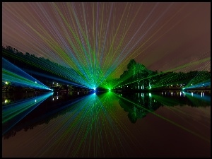 Jezioro, Pokaz, Noc, Lasery