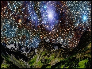Gwiazdy, Góry, Noc