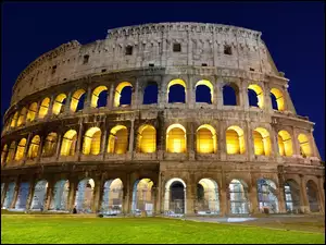 Rzymskie, Noc, Koloseum, Zabytek
